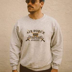 Vintage USAF Air Force Academy Sweatshirt M Gray 90s Retro Military Crewneck